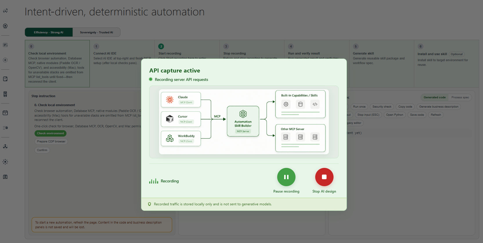 Recording automation steps
