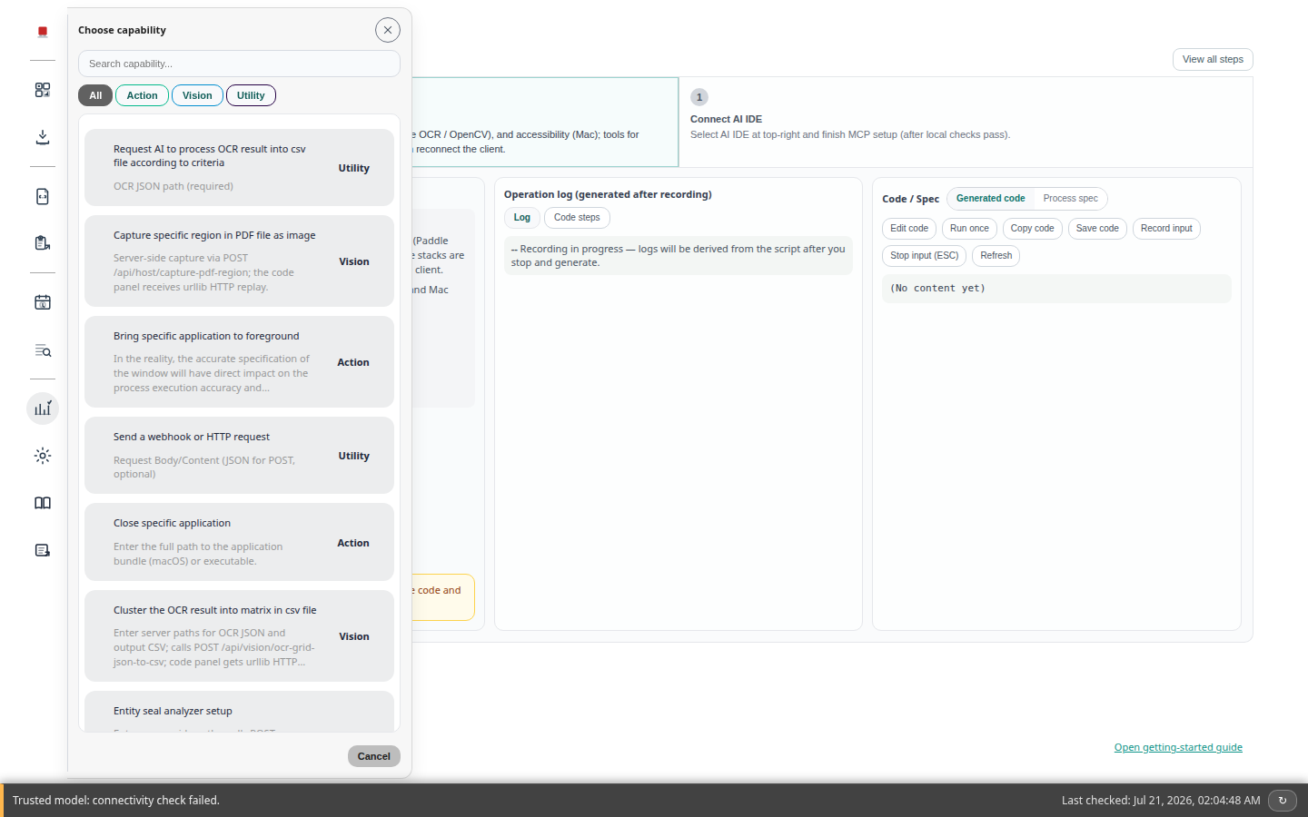 Capability picker